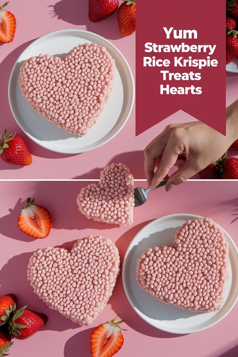 strawberry rice krispie treats hearts