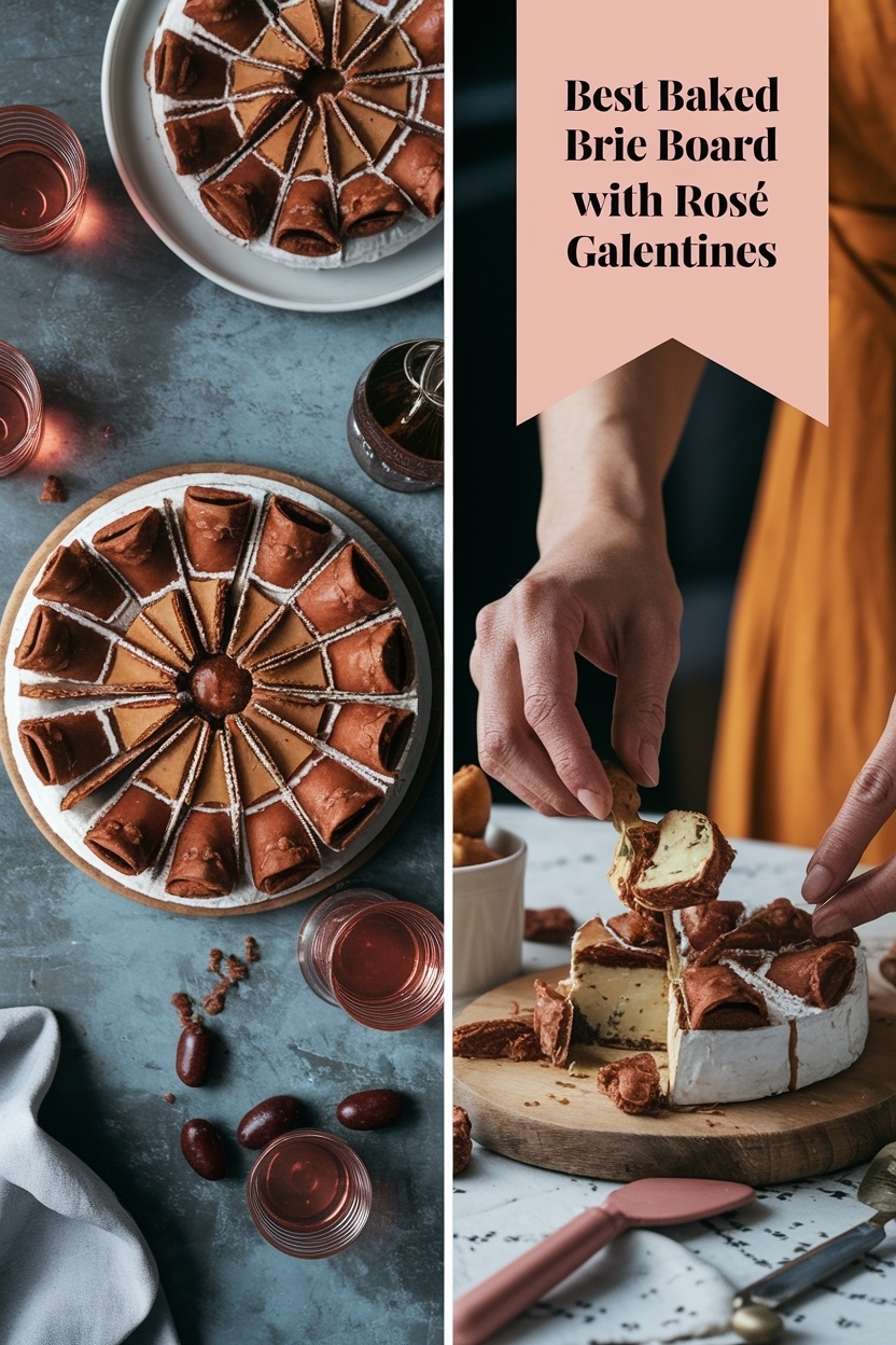 baked brie board with rosé galentines