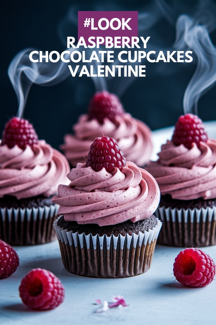 raspberry chocolate cupcakes valentine