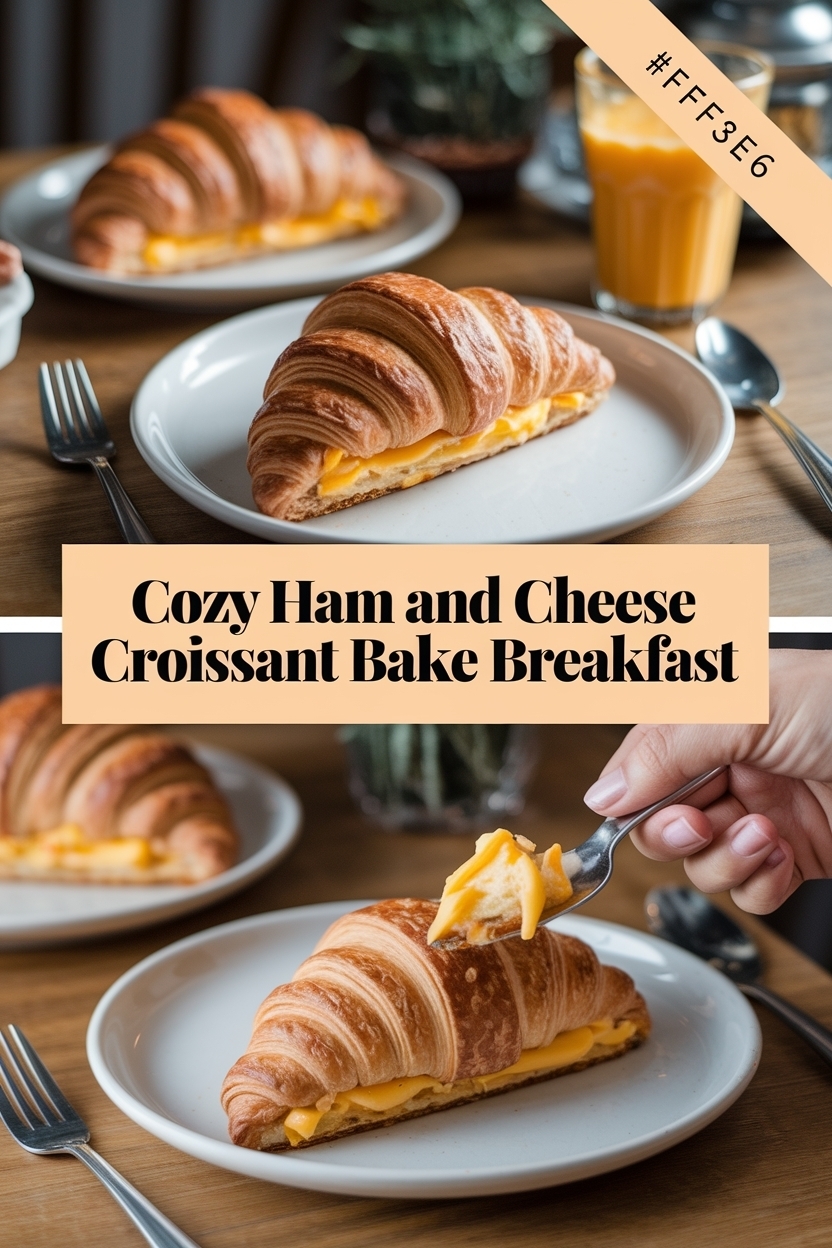 ham and cheese croissant bake breakfast