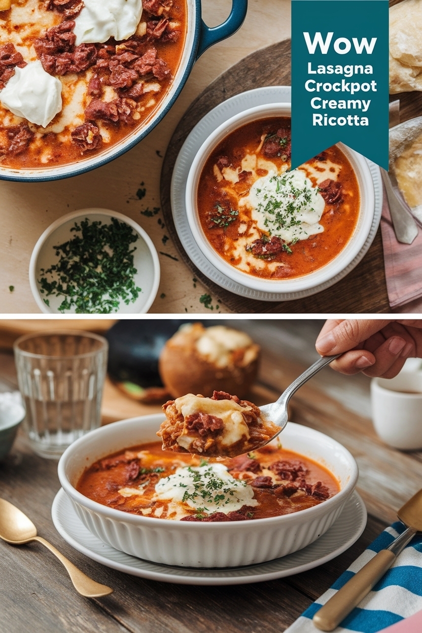 lasagna soup crockpot creamy ricotta