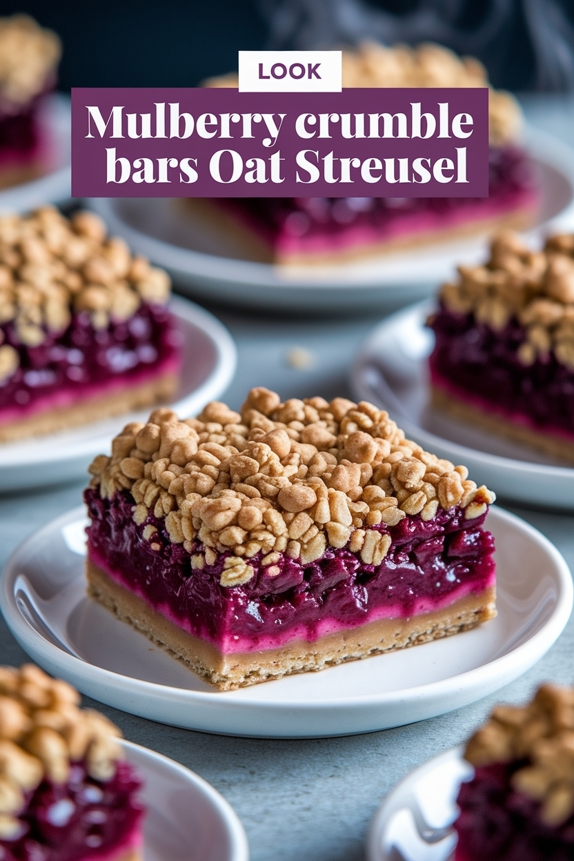 mulberry crumble bars oat streusel