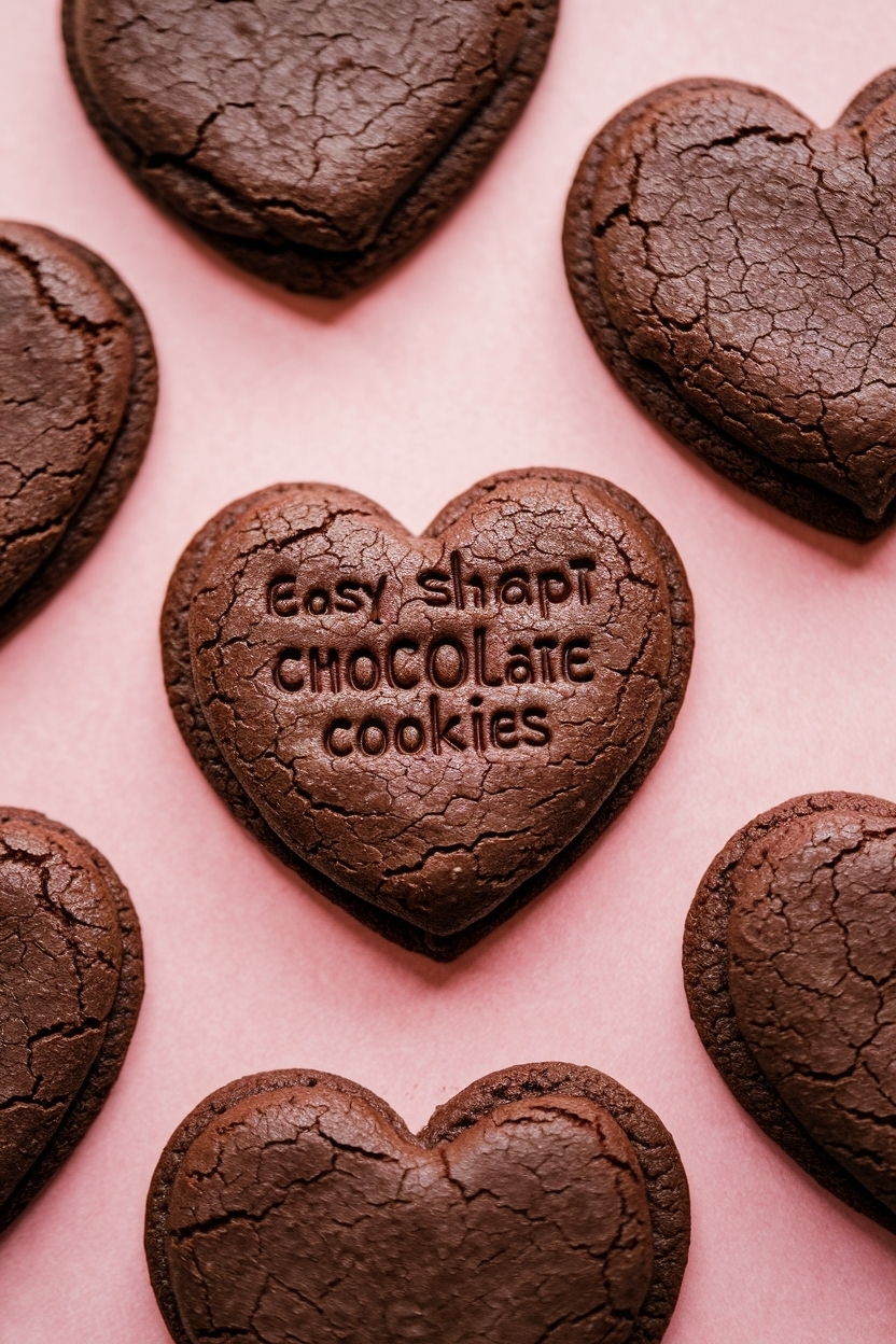 heart shaped chocolate sugar cookies