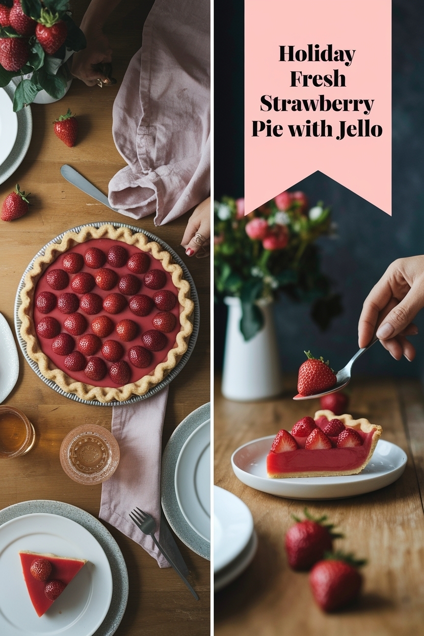 fresh strawberry pie with jello
