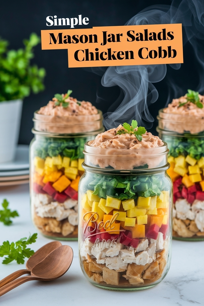 mason jar salads chicken cobb