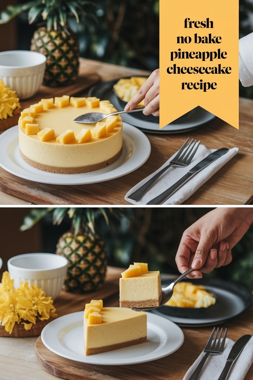 no bake pineapple cheesecake recipe