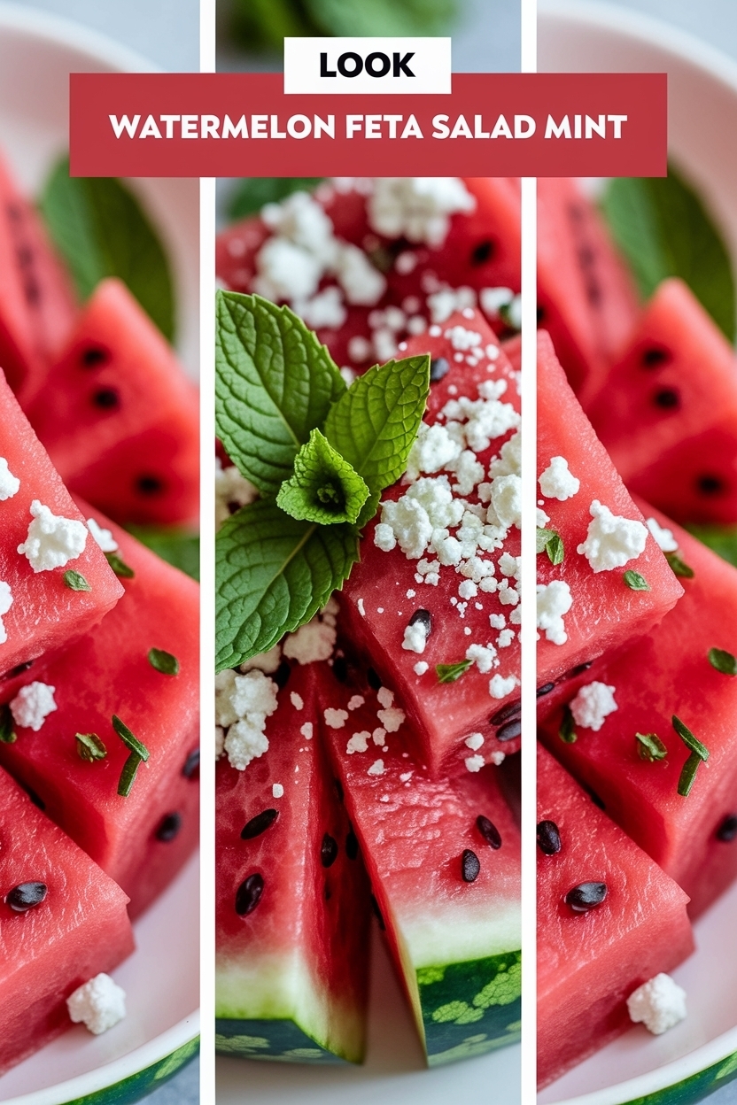watermelon feta salad mint