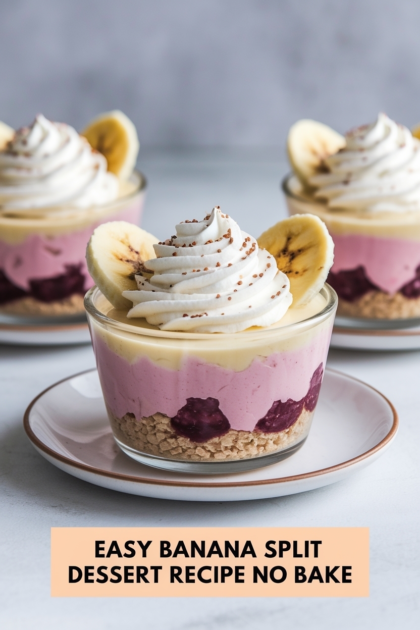 banana split dessert recipe no bake