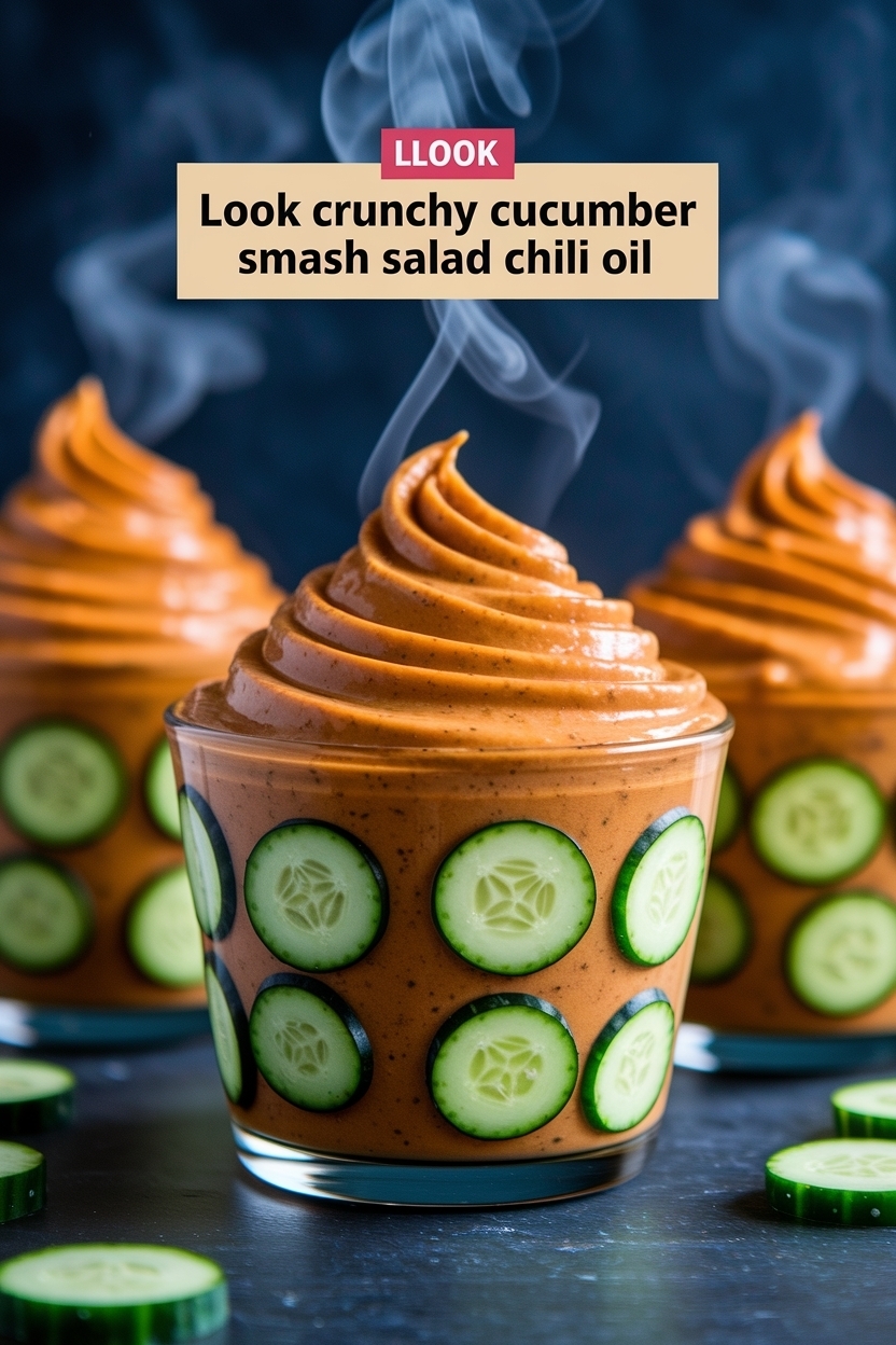 crunchy cucumber smash salad chili oil