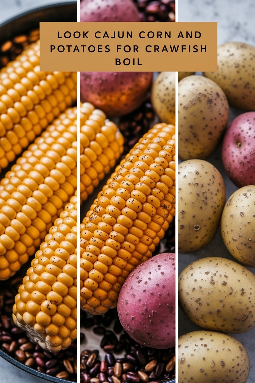 cajun corn and potatoes for crawfish boil