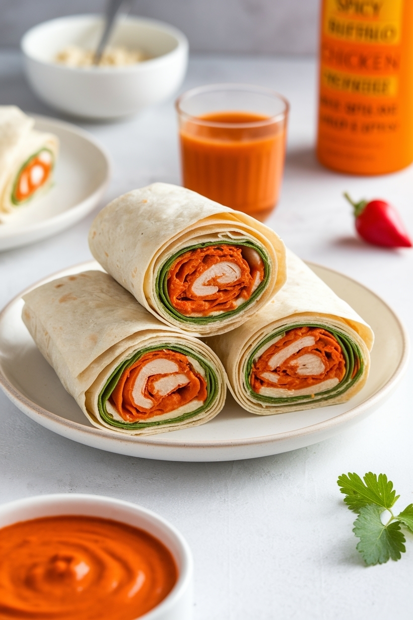 buffalo chicken pinwheels tortilla roll ups