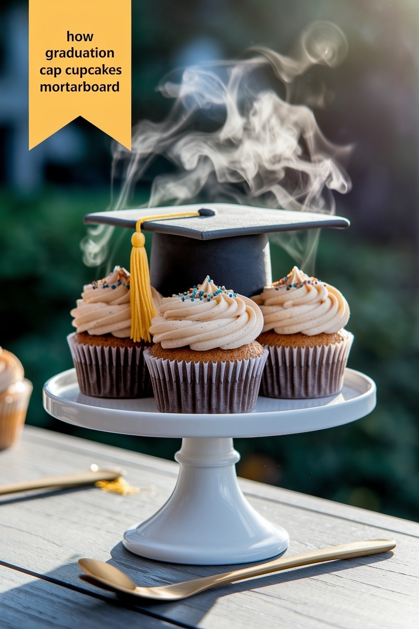 graduation cap cupcakes mortarboard