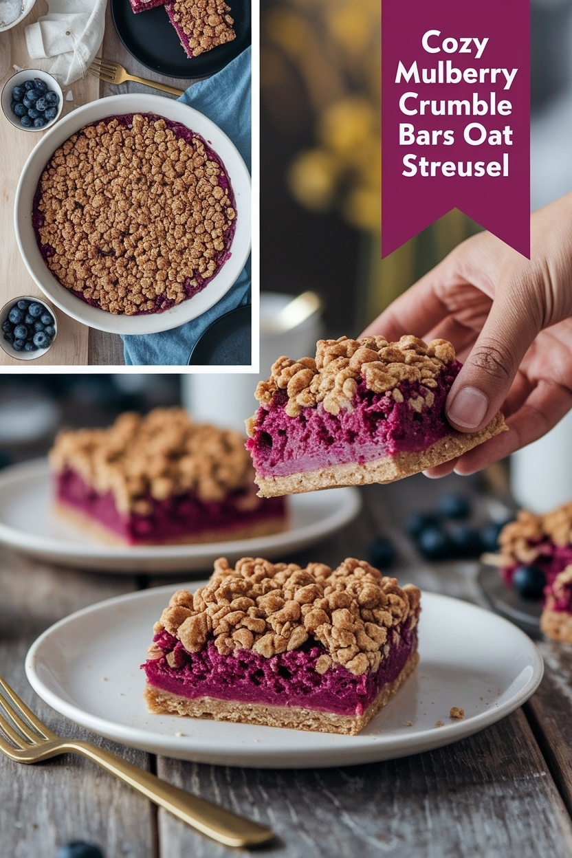 mulberry crumble bars oat streusel