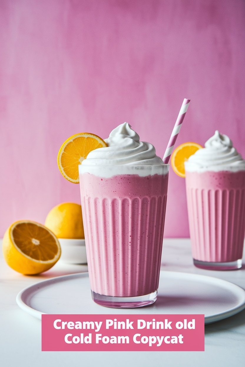 pink drink cold foam copycat