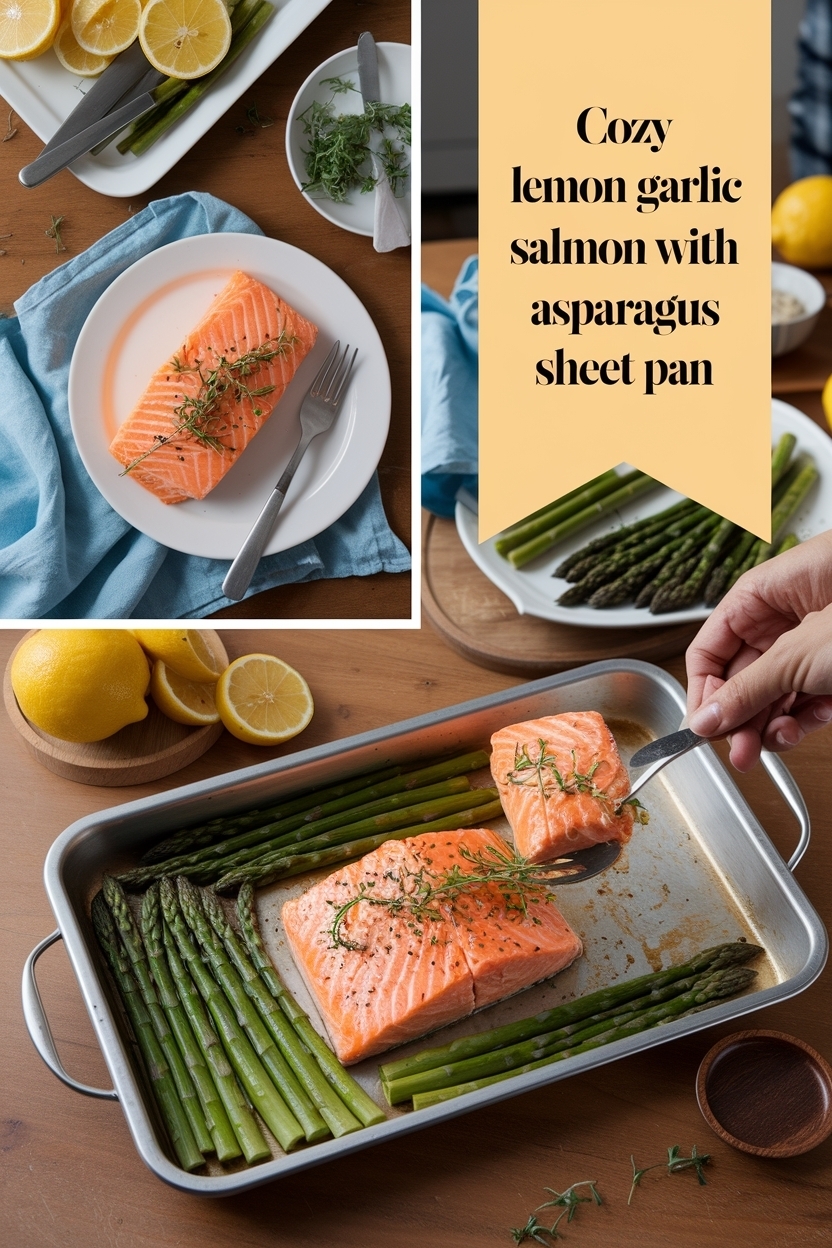 lemon garlic salmon with asparagus sheet pan