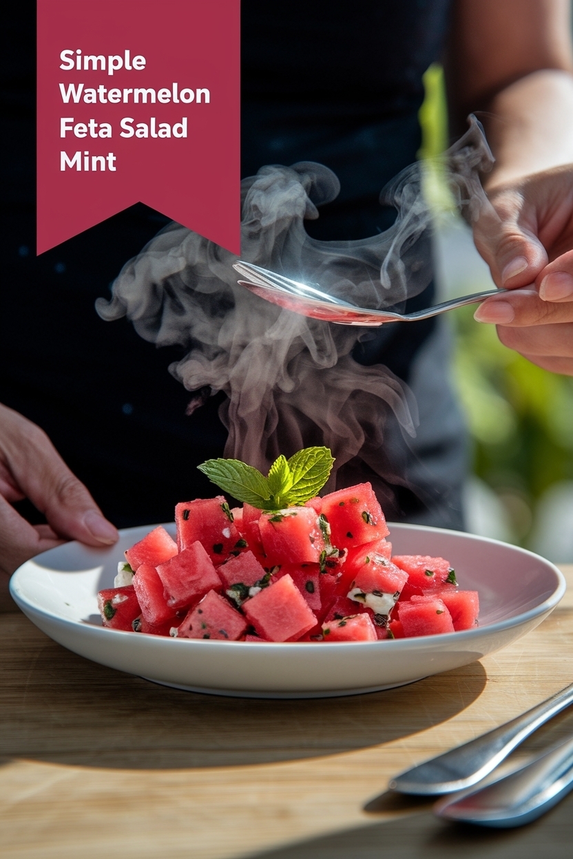 watermelon feta salad mint