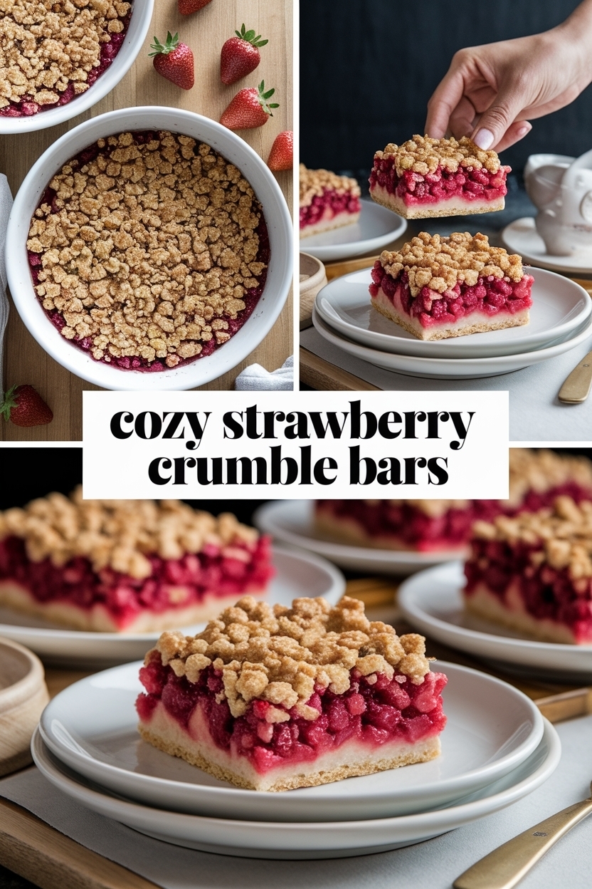 strawberry rhubarb crumble bars