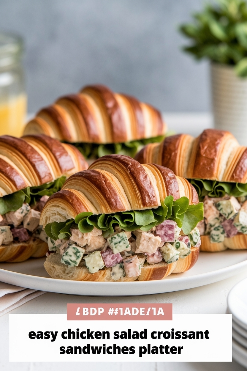 chicken salad croissant sandwiches platter