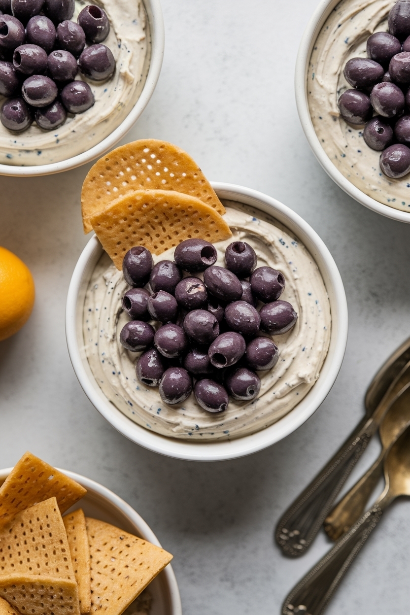 dirty martini dip with blue cheese olives