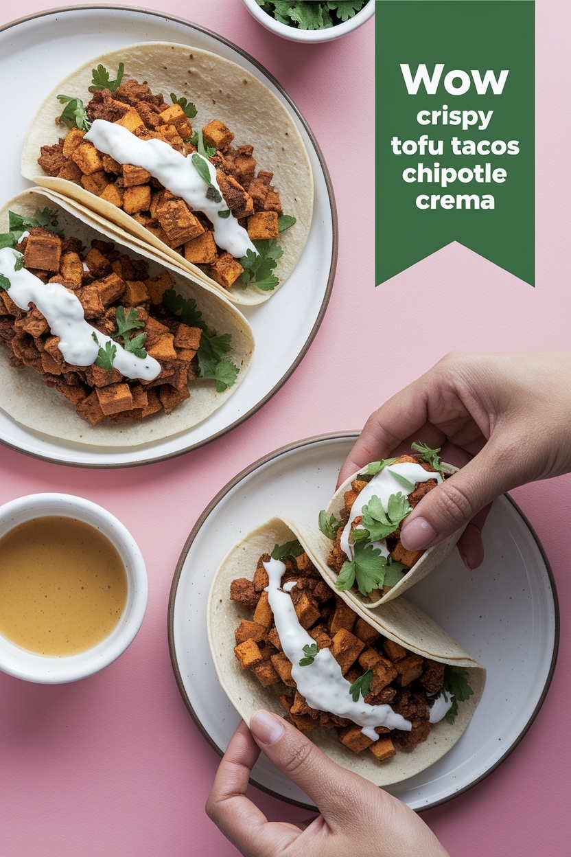 crispy tofu tacos chipotle crema