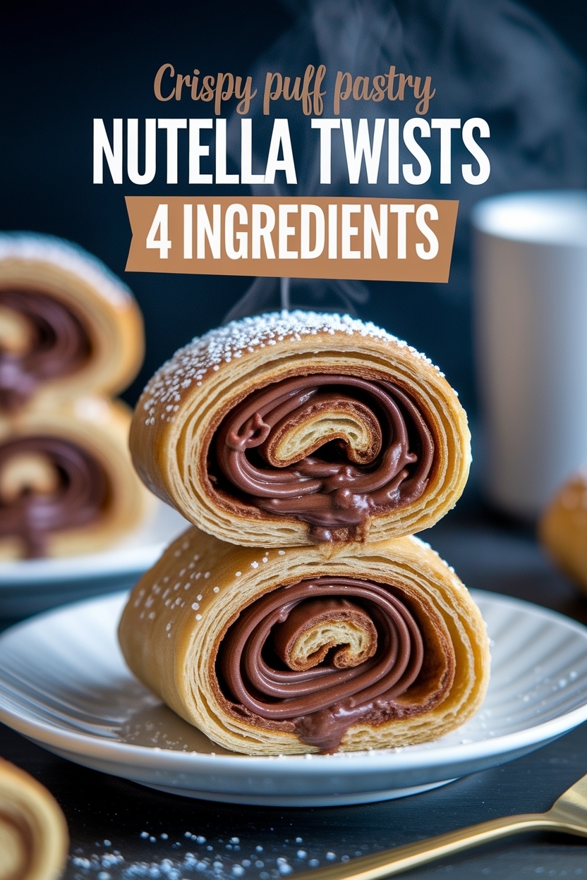 puff pastry nutella twists 4 ingredients