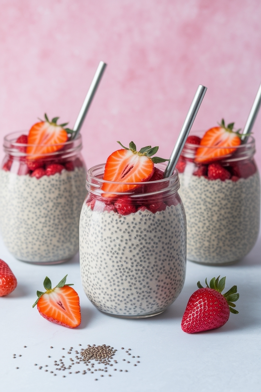 strawberry overnight oats chia seeds