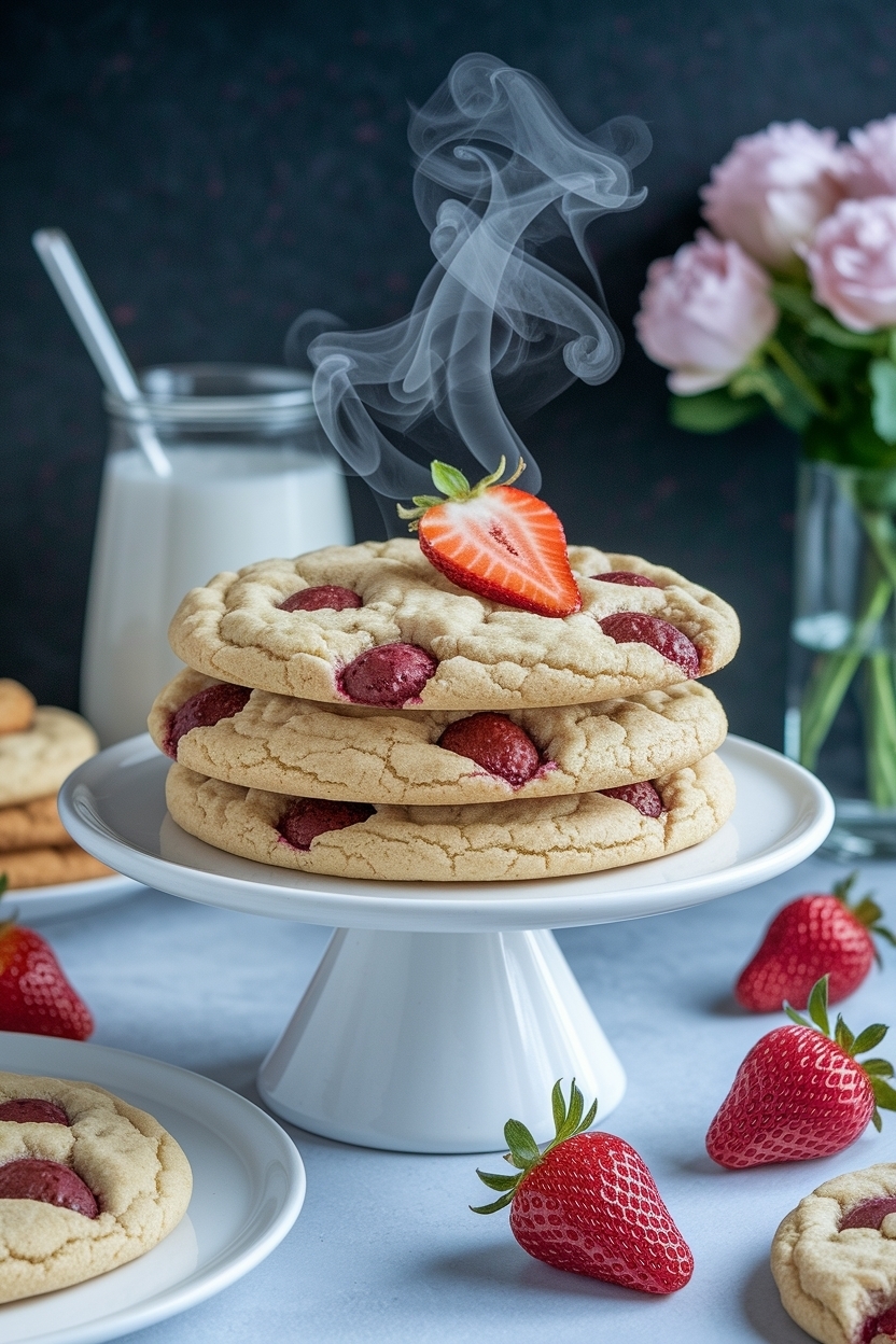 strawberry cake mix cookies crinkle