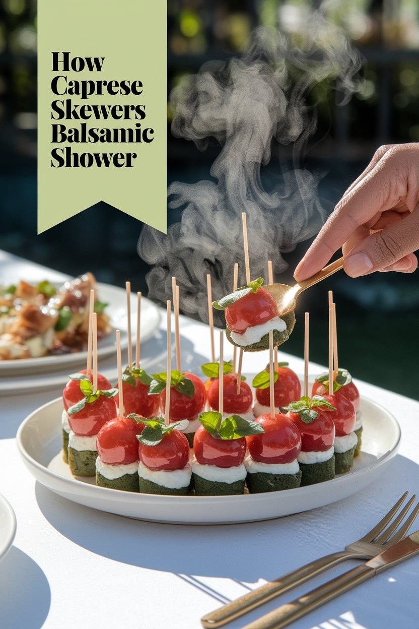 caprese skewers balsamic bridal shower