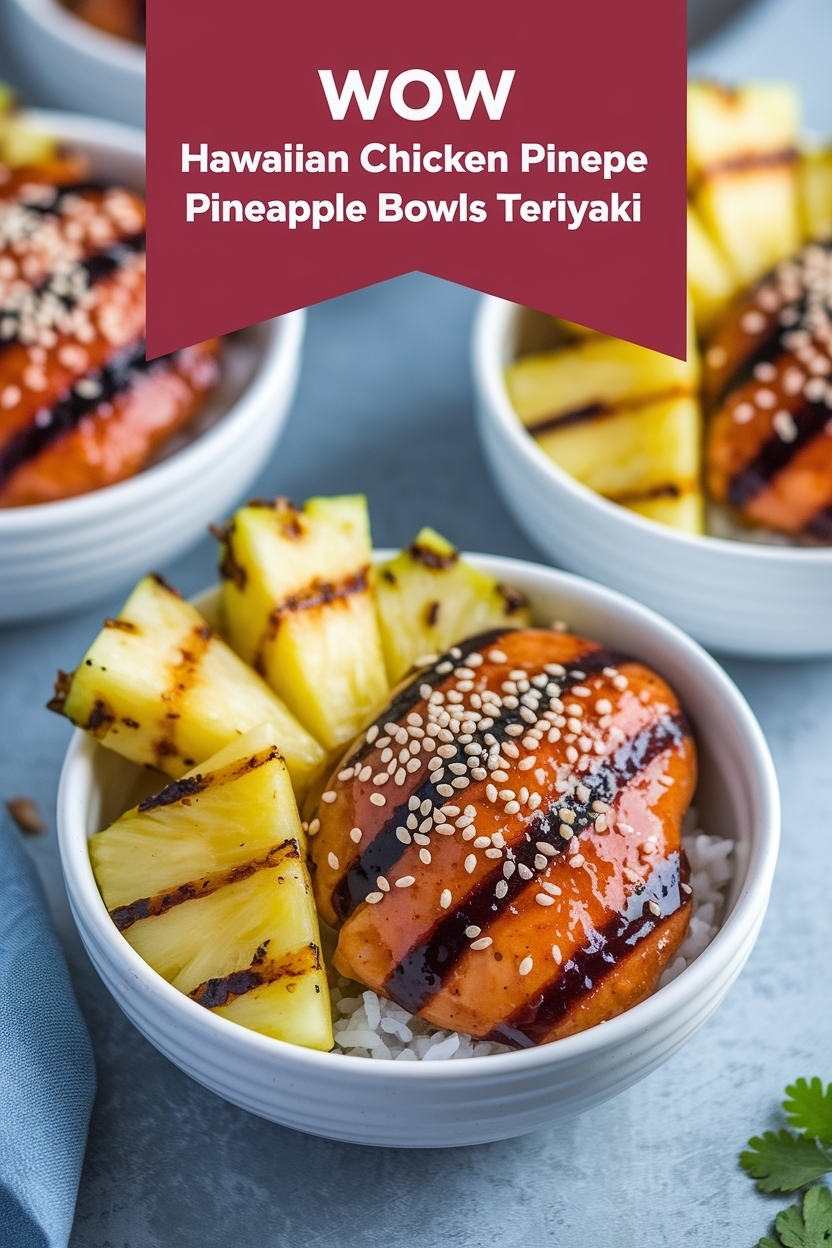 hawaiian chicken pineapple bowls teriyaki