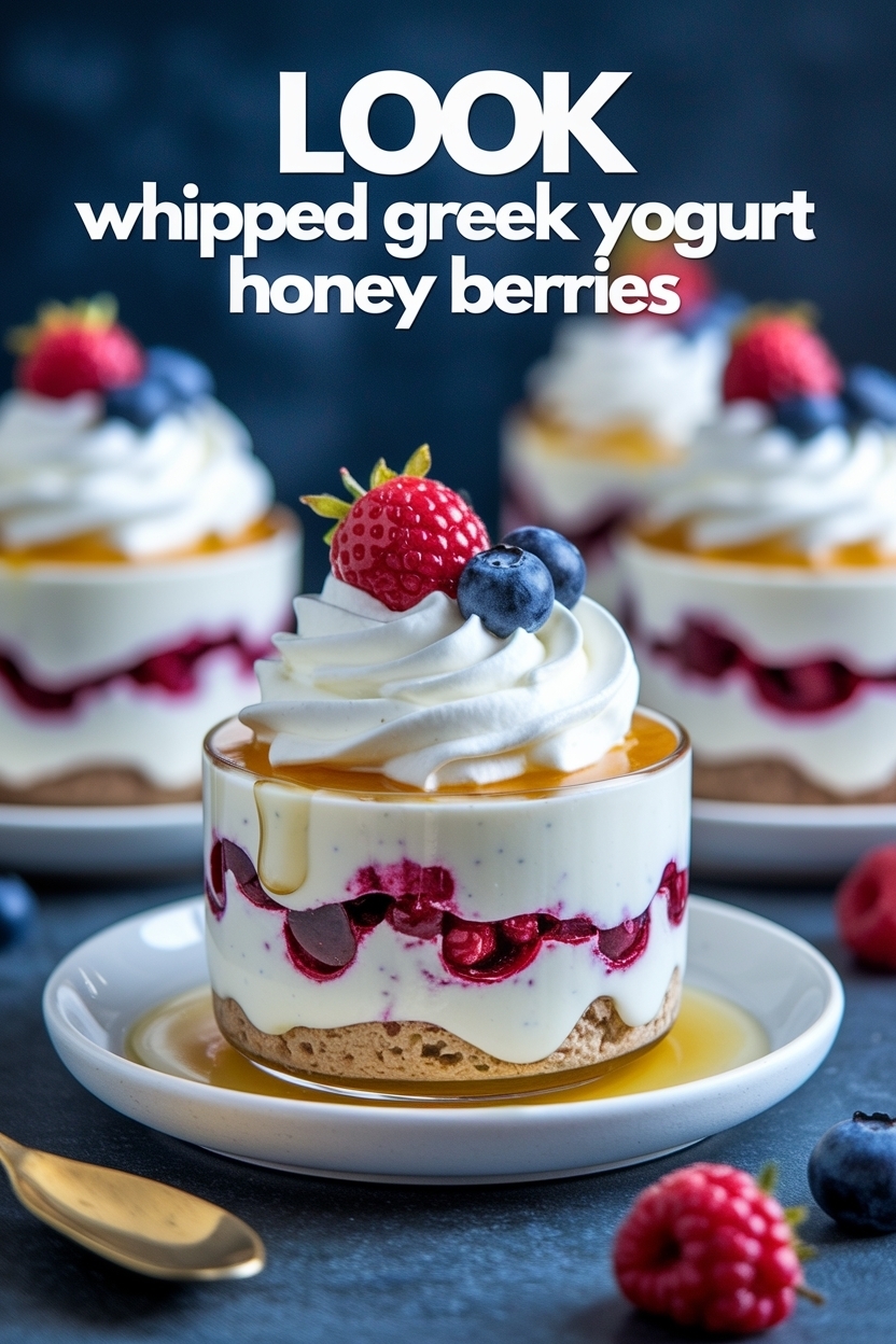 whipped greek yogurt dessert honey berries