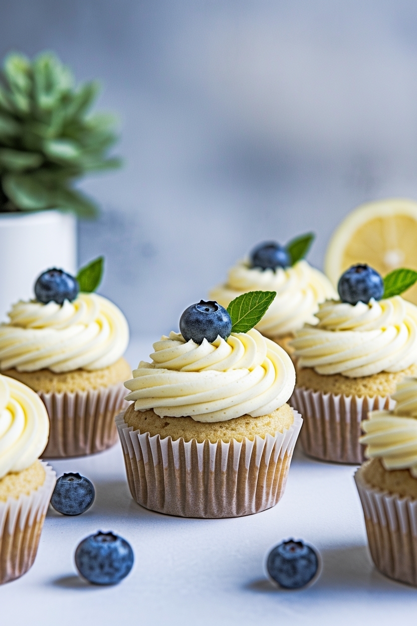 lemon blueberry cupcakes spring