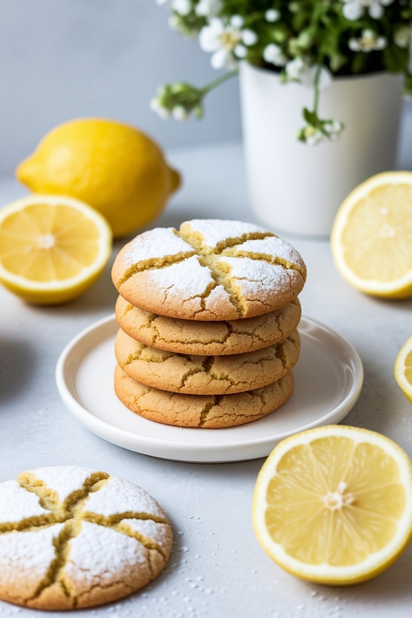 lemon crinkle cookies spring