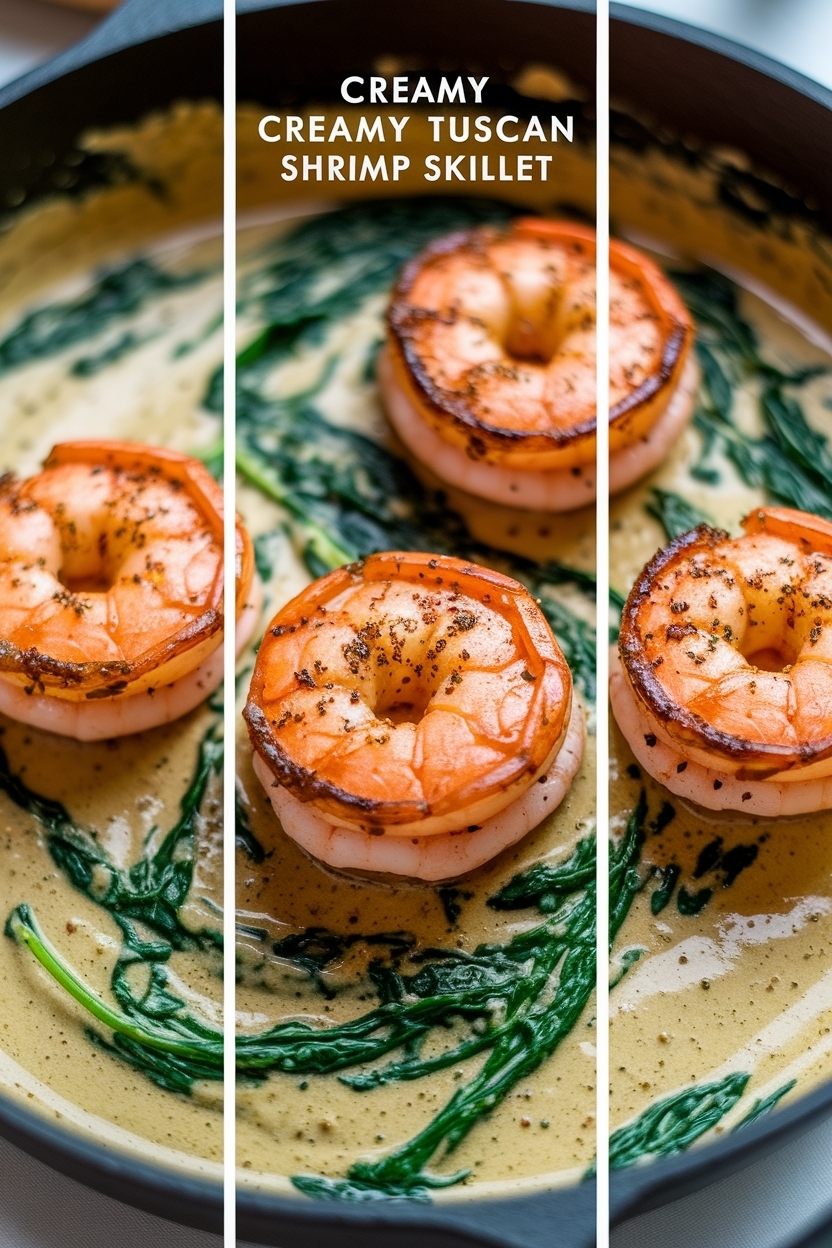 creamy tuscan shrimp skillet