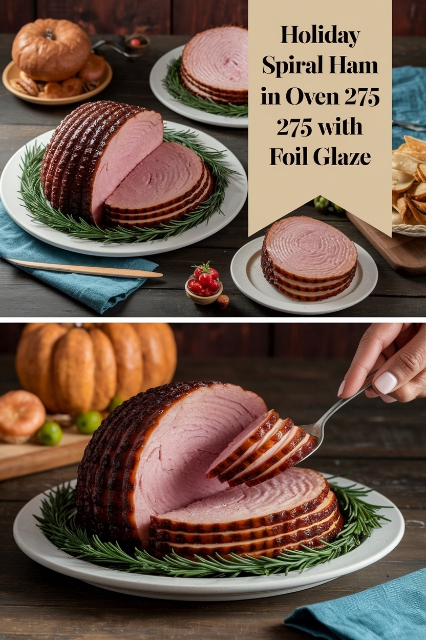 spiral ham in oven 275 with foil glaze