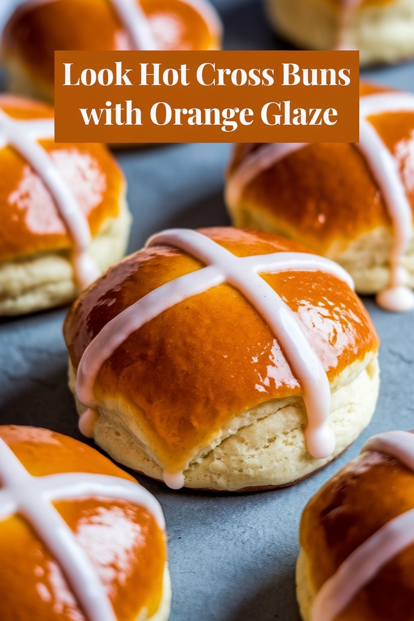 hot cross buns with orange glaze