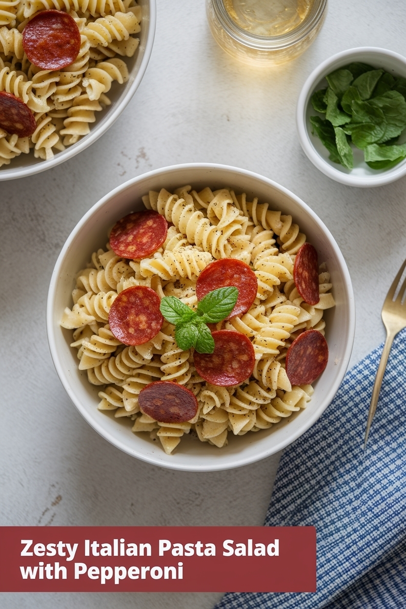 italian pasta salad with pepperoni