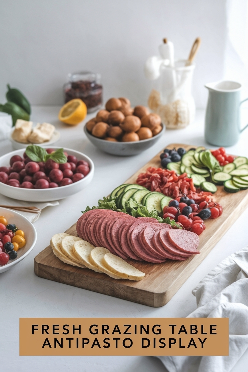 grazing table antipasto display