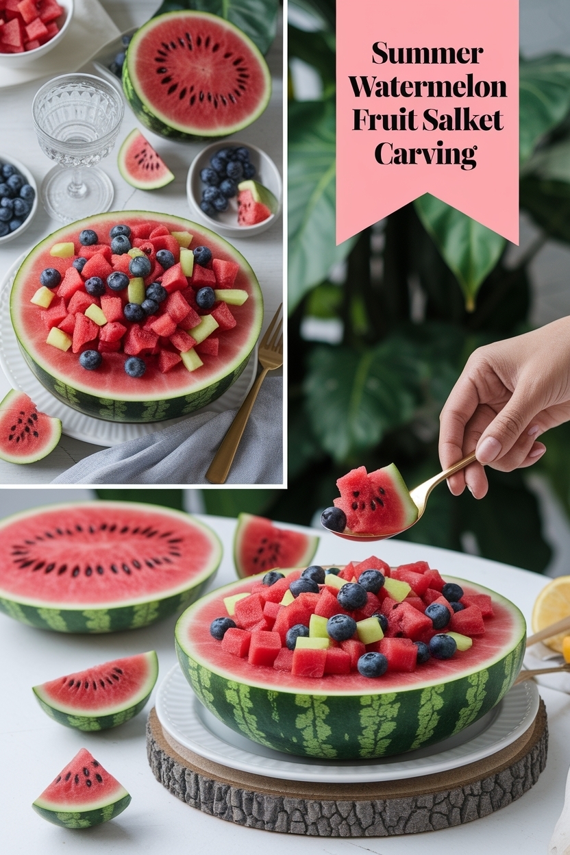 watermelon fruit salad basket carving