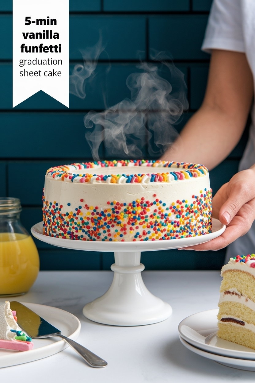 vanilla funfetti graduation sheet cake