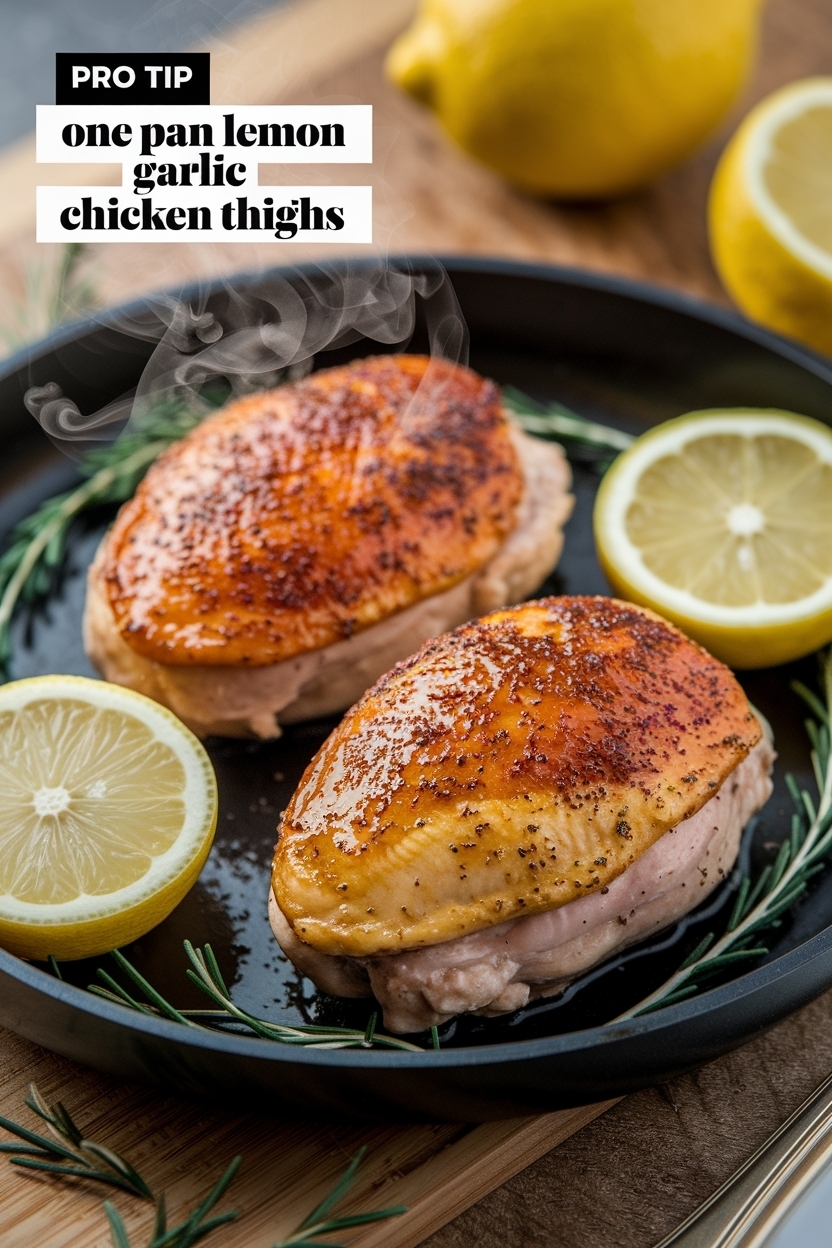 one pan lemon garlic chicken thighs