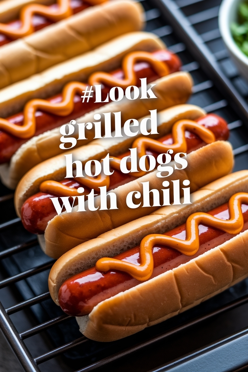 grilled hot dogs with chili