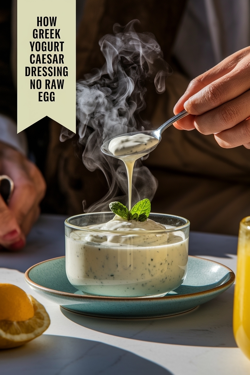 greek yogurt caesar dressing no raw egg