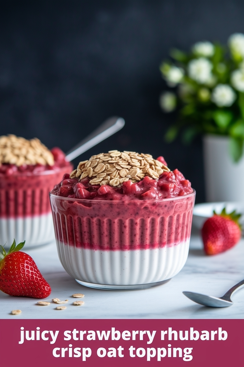 strawberry rhubarb crisp oat topping
