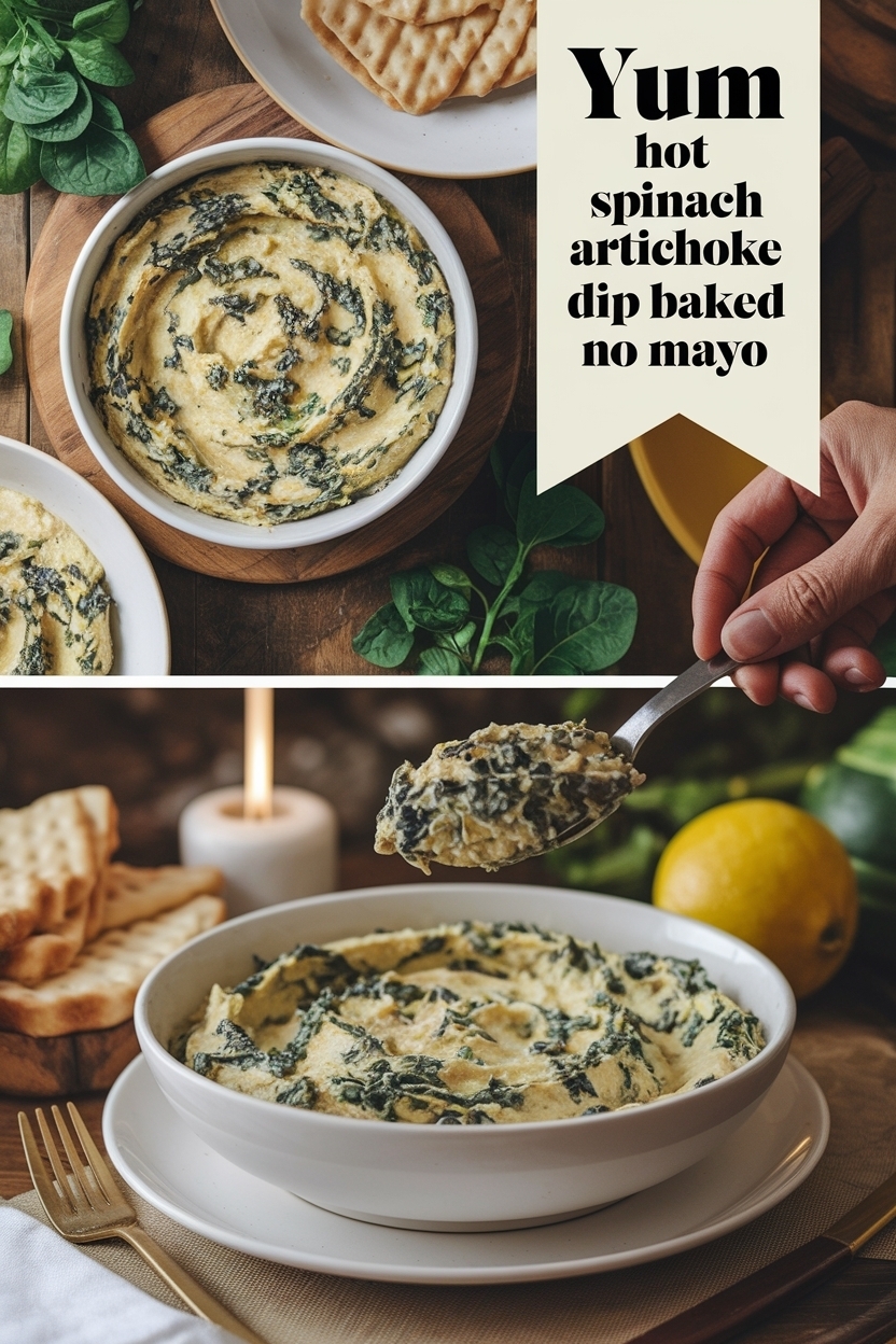 hot spinach artichoke dip baked no mayo