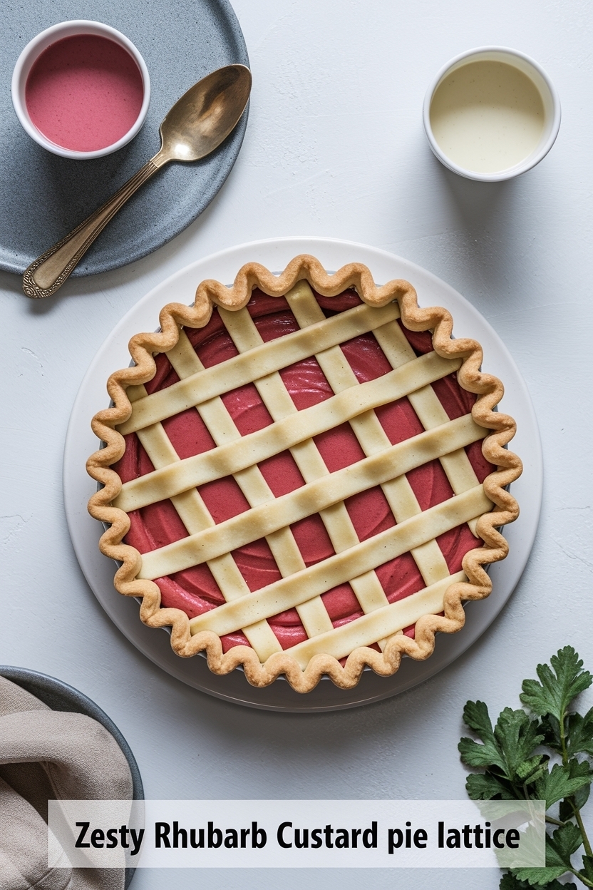rhubarb custard pie lattice