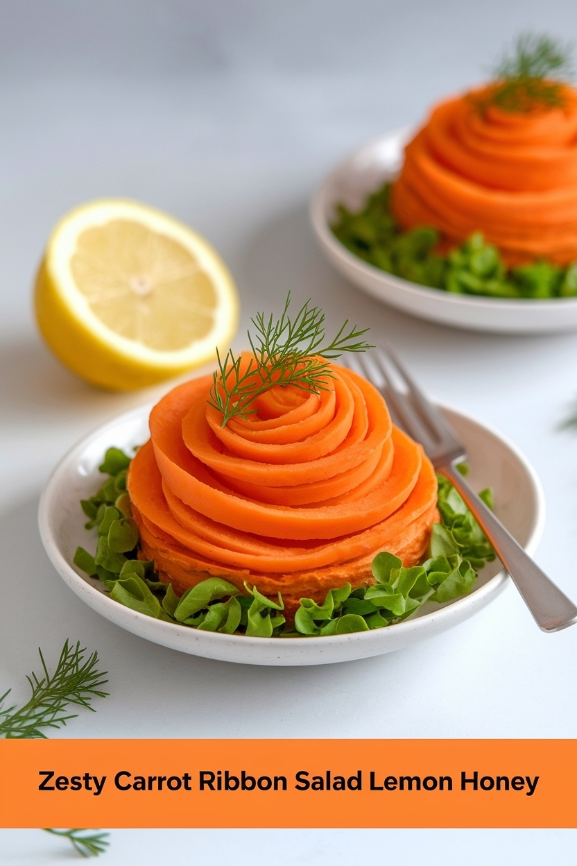 carrot ribbon salad lemon honey