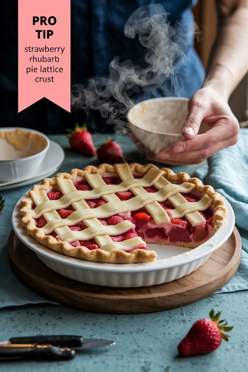 strawberry rhubarb pie lattice crust