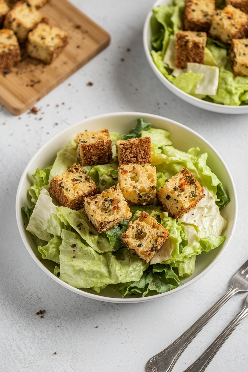 classic caesar salad homemade croutons