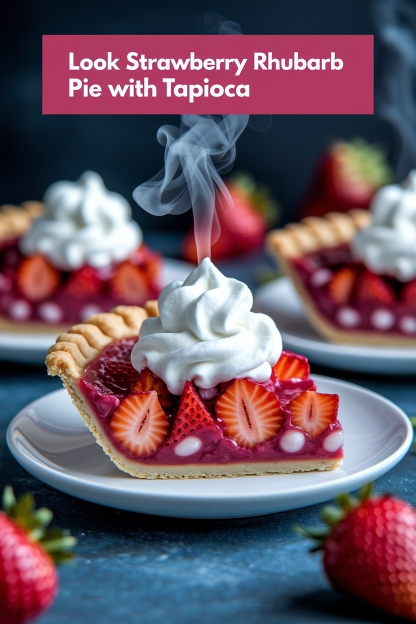 strawberry rhubarb pie with tapioca
