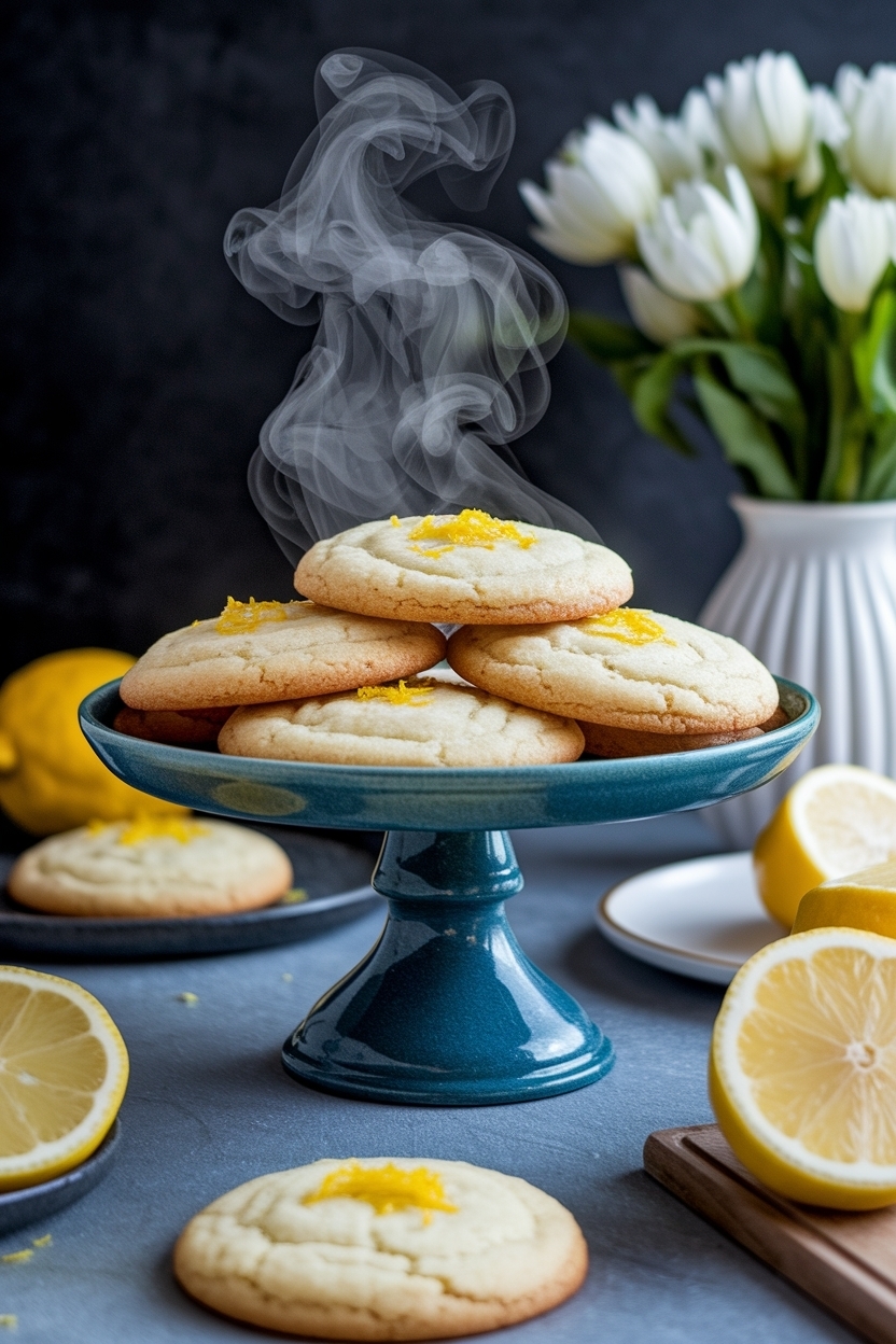 lemon sugar cookies with zest